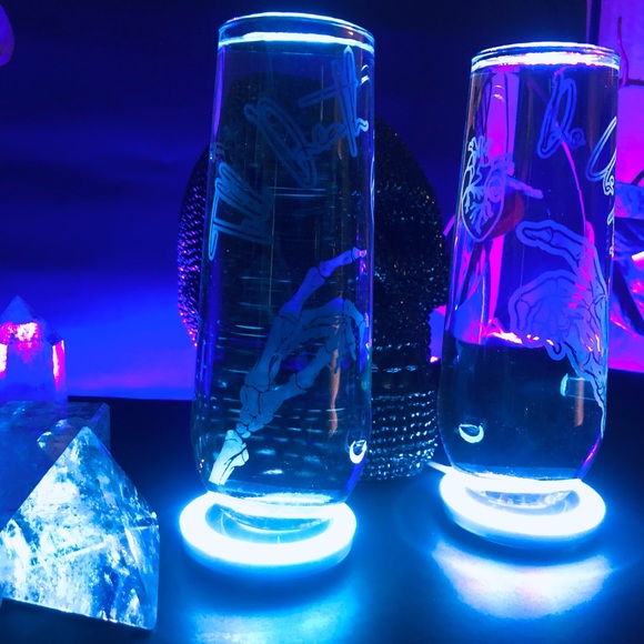 His and Hers Till Death Do Us Part Etched Stemless Champagne Glasses - Picture 7 of 9